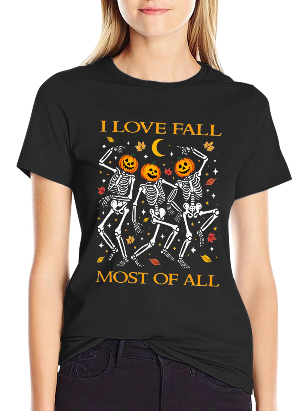 I Love Fall Most of All Skeleton T-Shirt