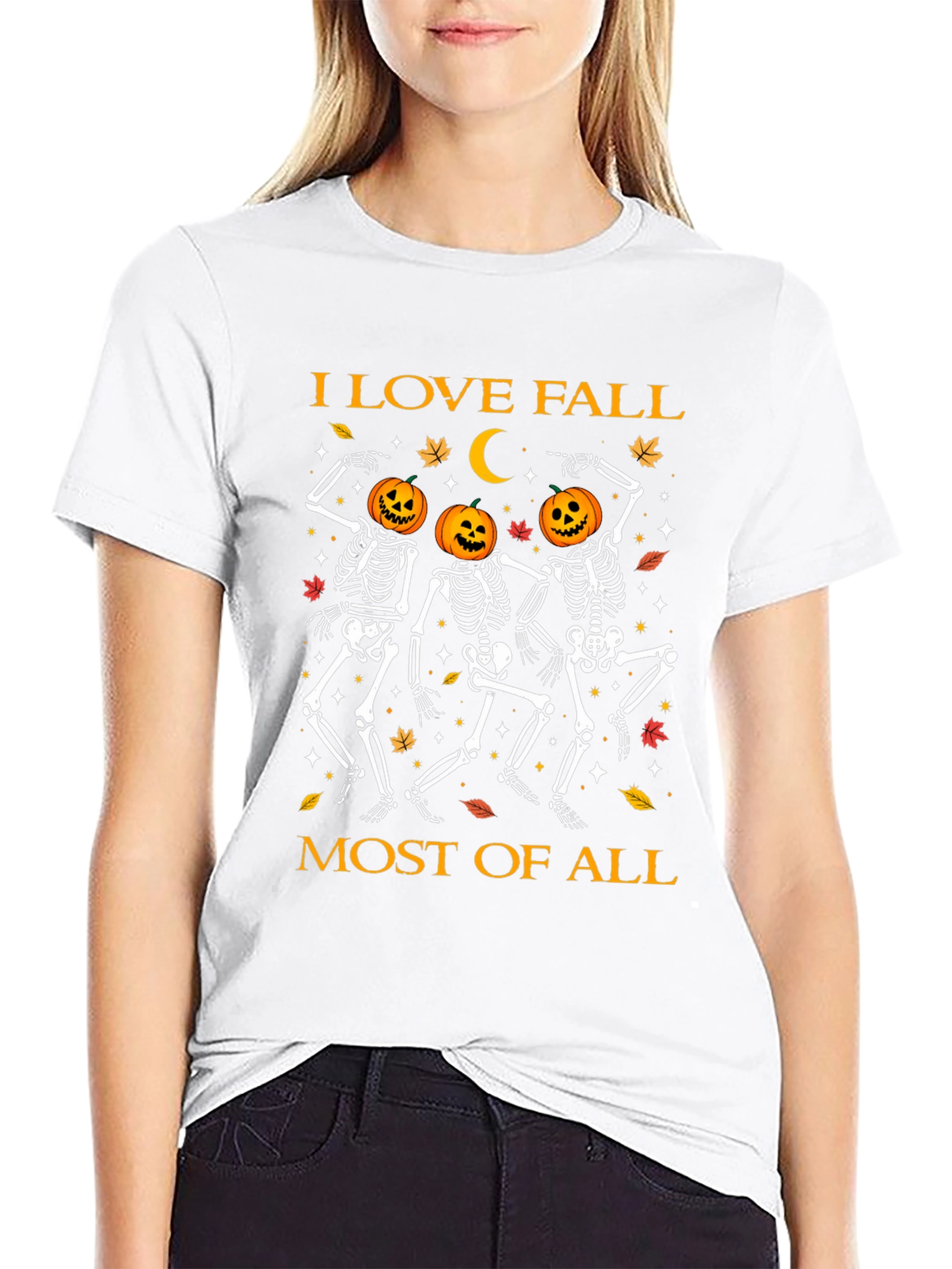 I Love Fall Most of All Skeleton T-Shirt