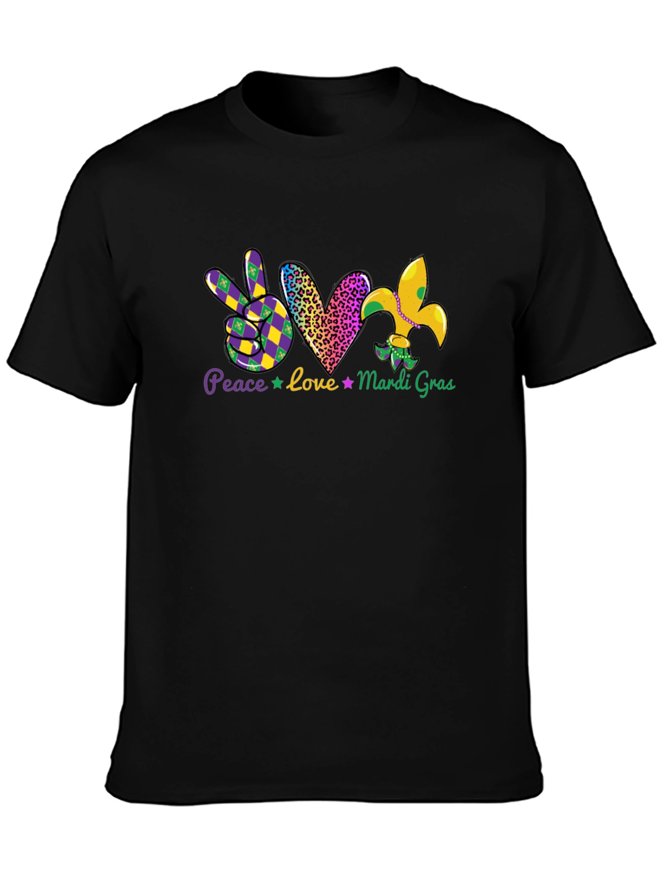 Mardi Gras Peace Love T-Shirt