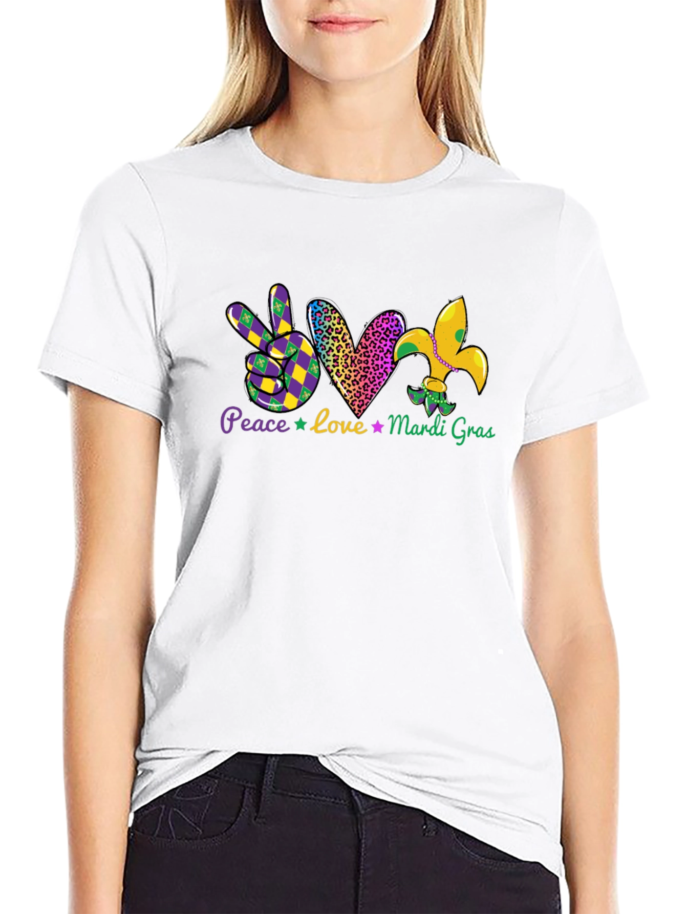 Mardi Gras Peace Love T-Shirt