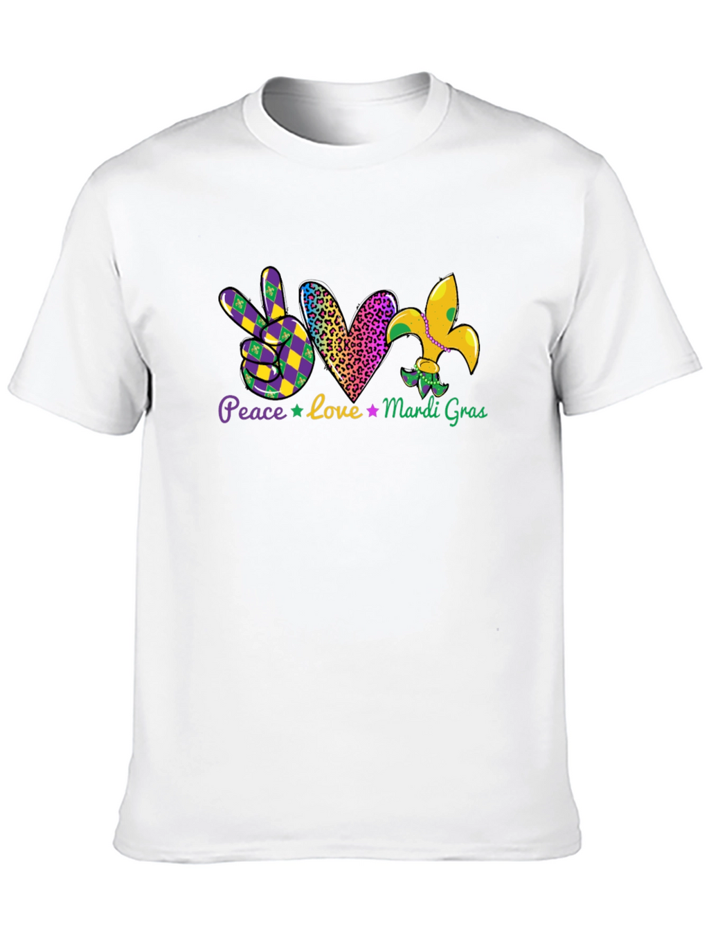 Mardi Gras Peace Love T-Shirt