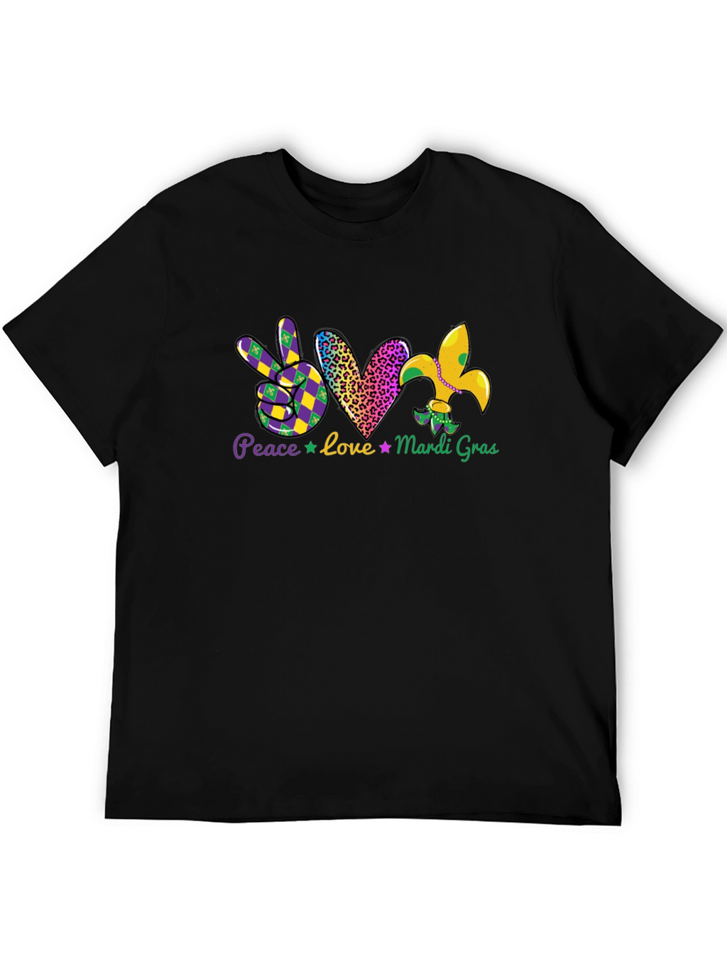 Mardi Gras Peace Love T-Shirt