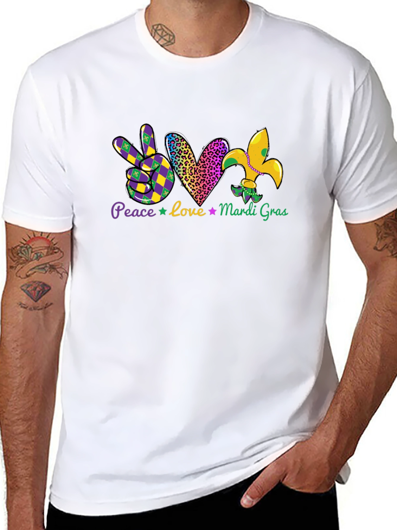 Mardi Gras Peace Love T-Shirt
