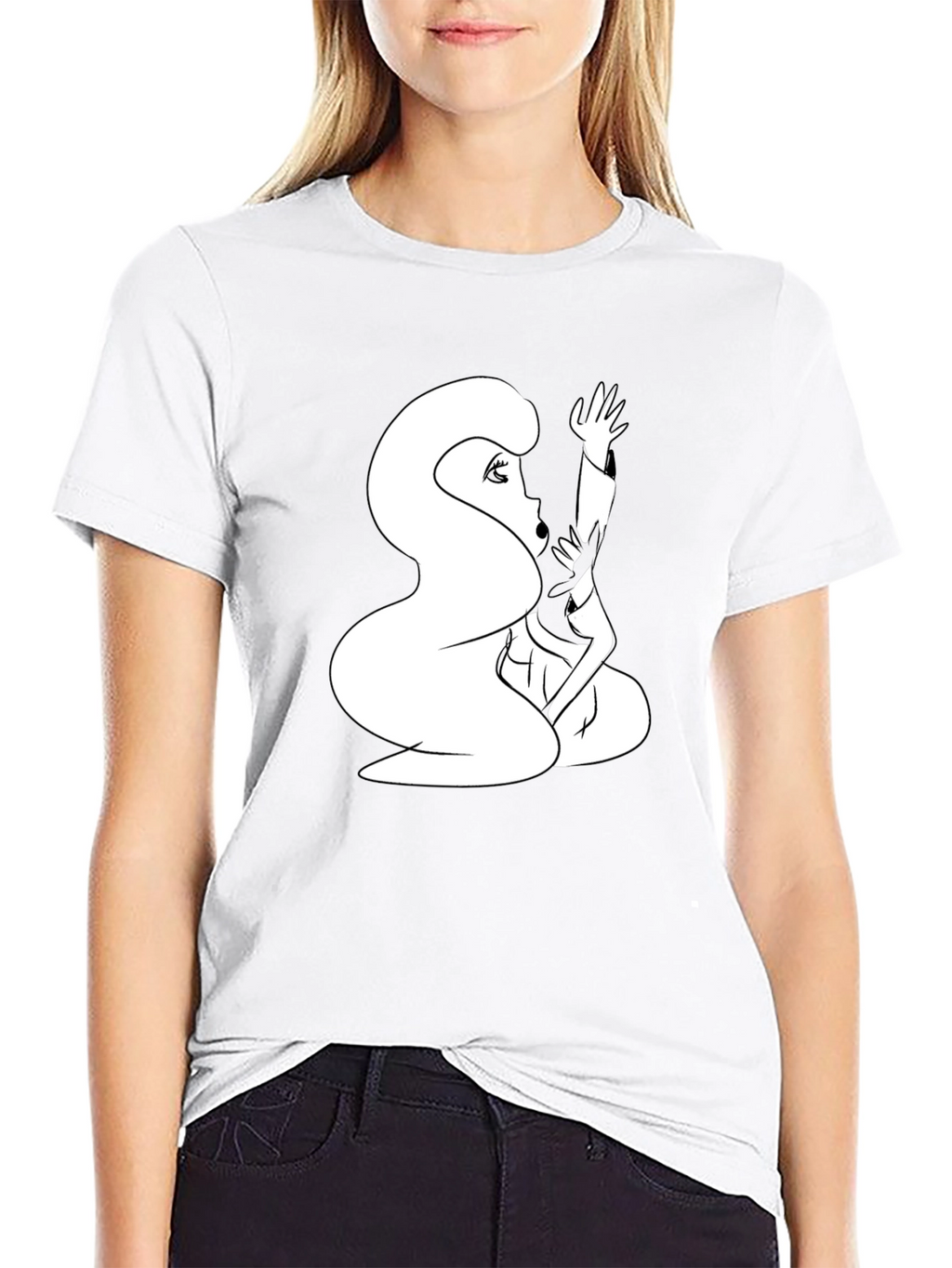 Silhouette Graphic Print Crew Neck T-Shirt