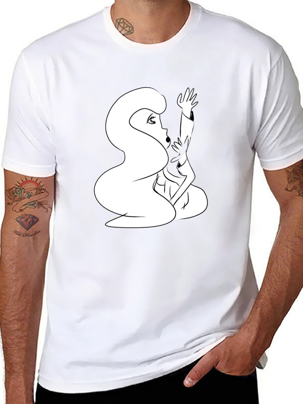 Silhouette Graphic Print Crew Neck T-Shirt