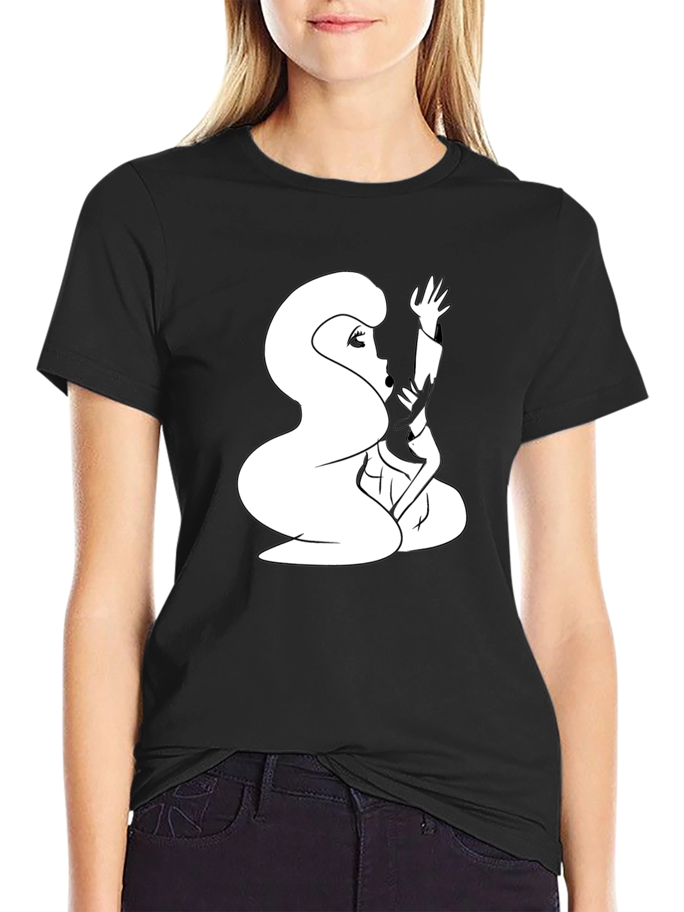 Silhouette Graphic Print Crew Neck T-Shirt