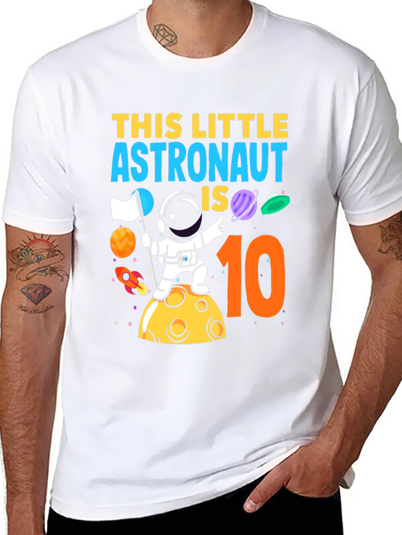 Astronaut 10th Birthday T-Shirt - Space Theme