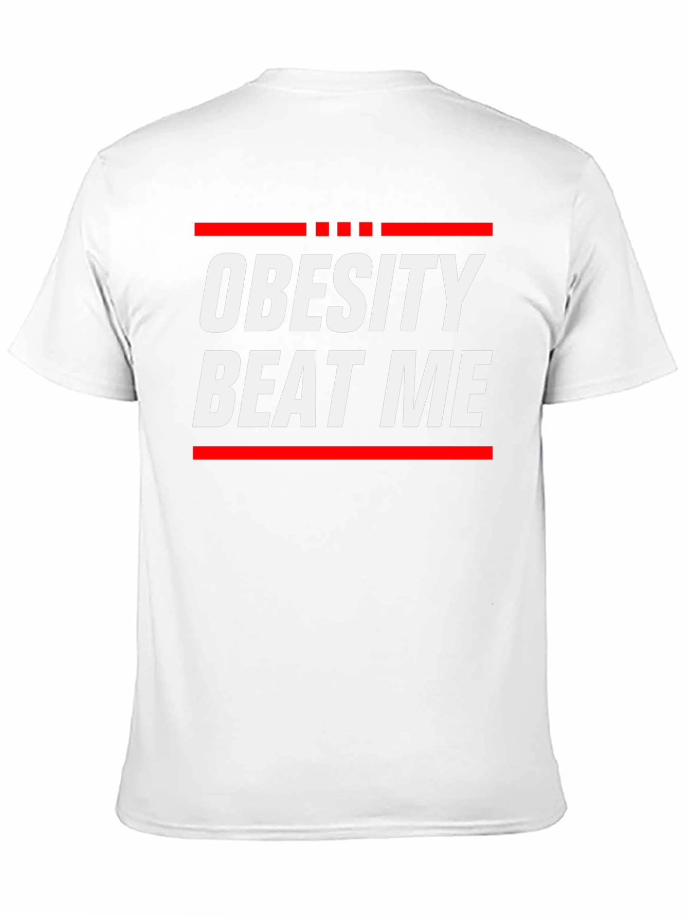 Obesity Beat Me Graphic Tee - Motivational Fitness Shirt
