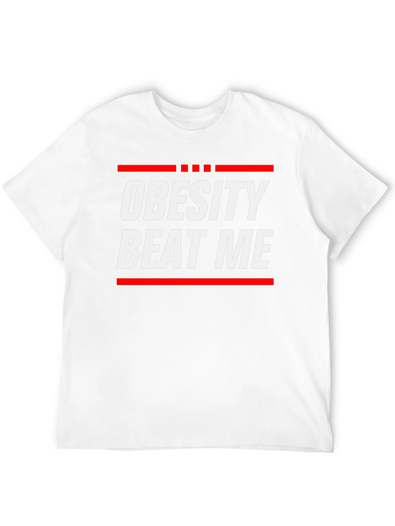 Obesity Beat Me Graphic Tee - Motivational Fitness Shirt