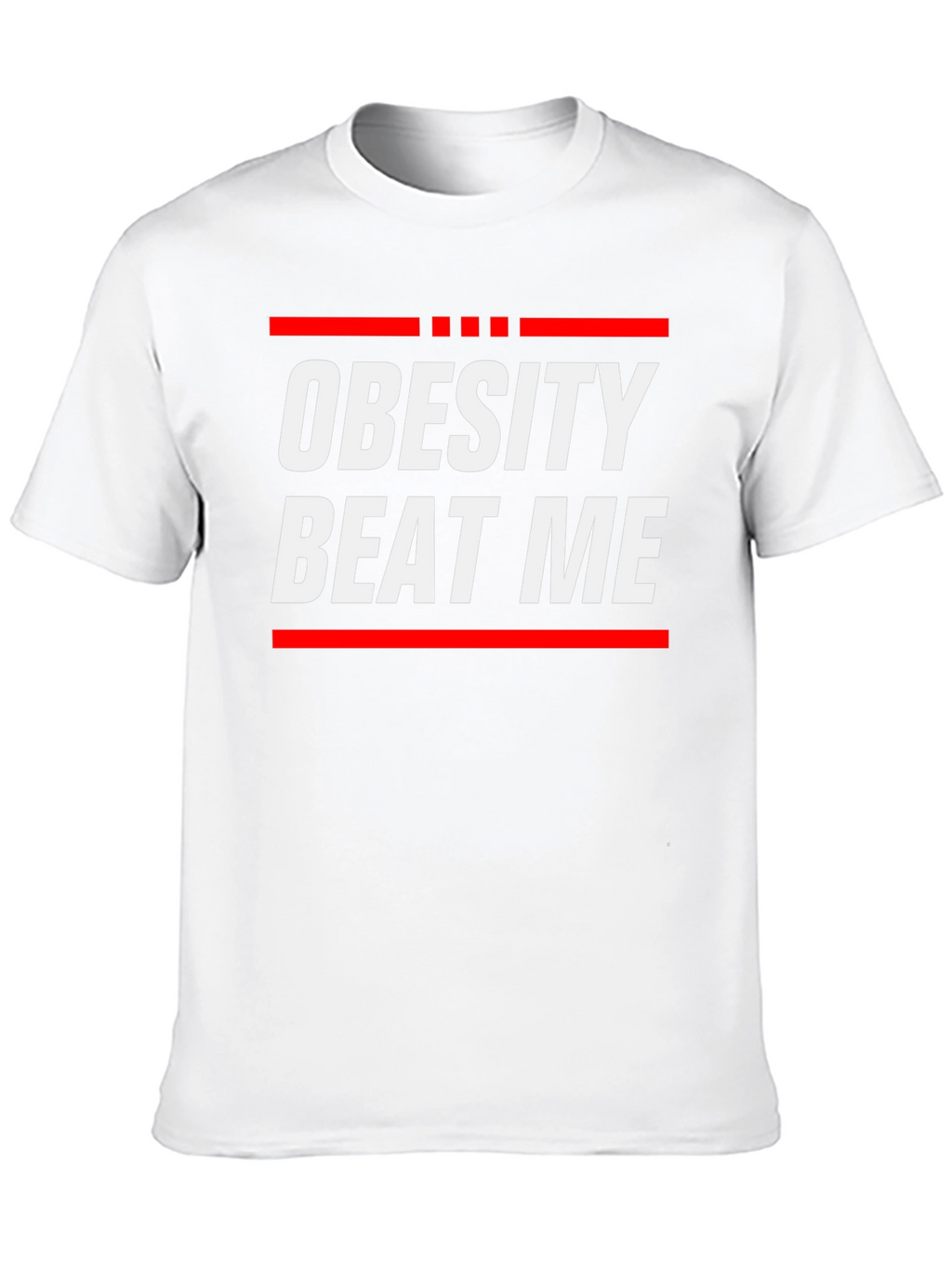 Obesity Beat Me Graphic Tee - Motivational Fitness Shirt