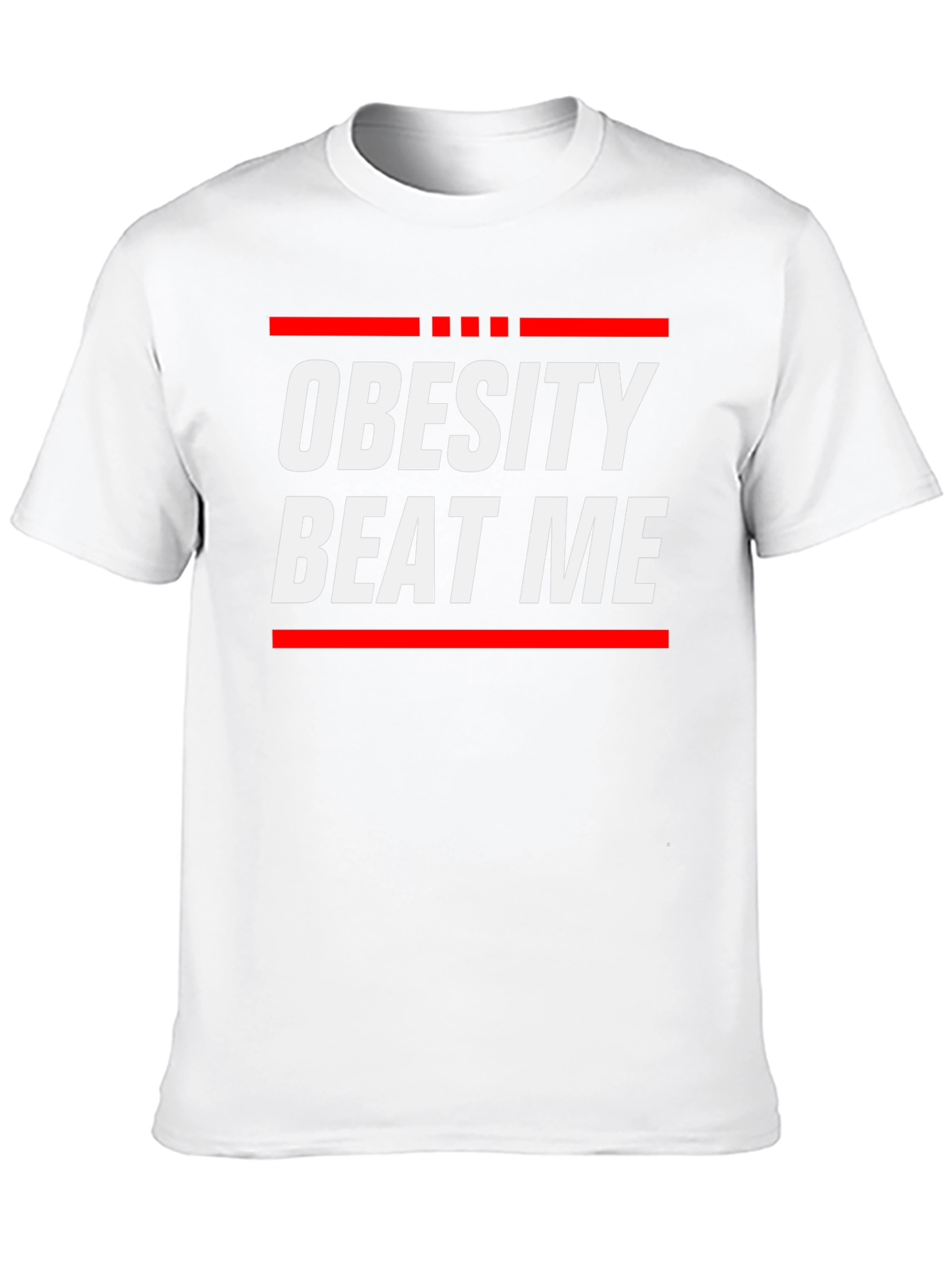 Obesity Beat Me Graphic Tee - Motivational Fitness Shirt