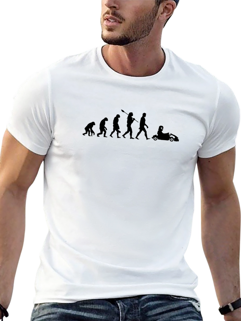 Evolution of Man Go-Karting T-Shirt