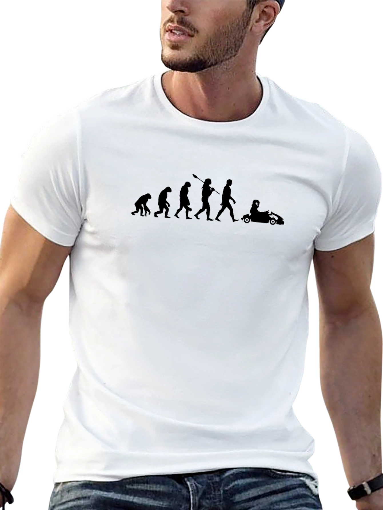 Evolution of Man Go-Karting T-Shirt