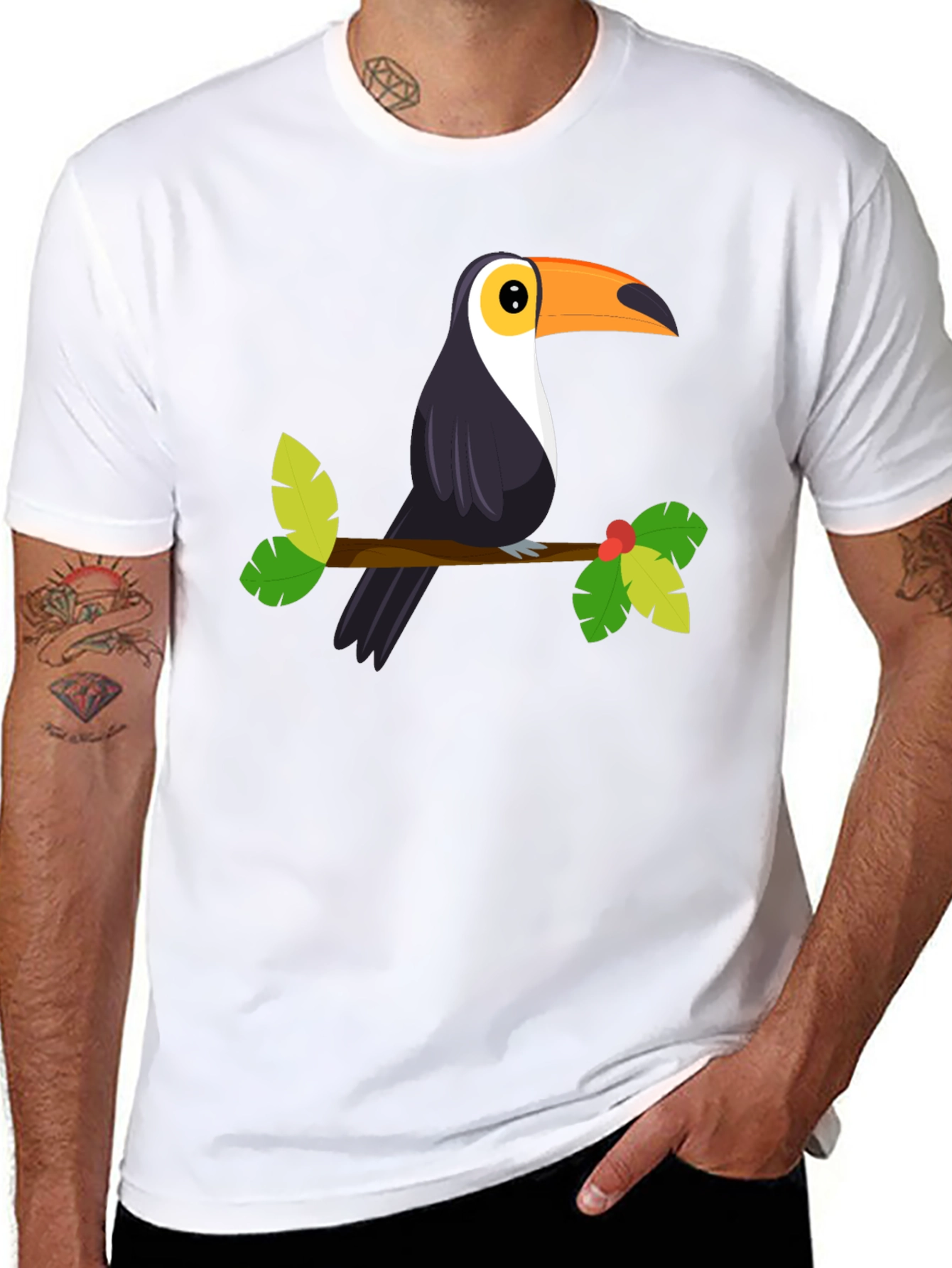 Toucan Graphic Tee - Tropical Bird Design