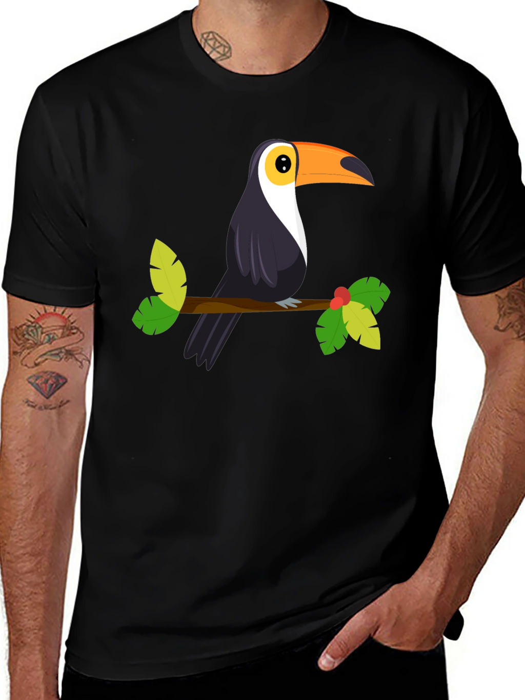 Toucan Graphic Tee - Tropical Bird Design