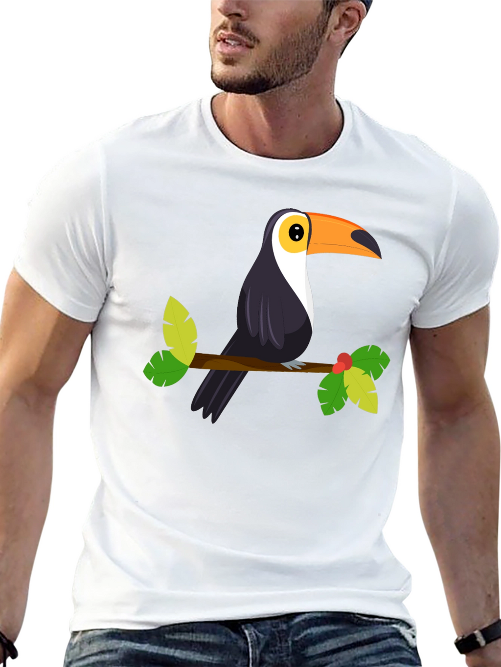 Toucan Graphic Tee - Tropical Bird Design