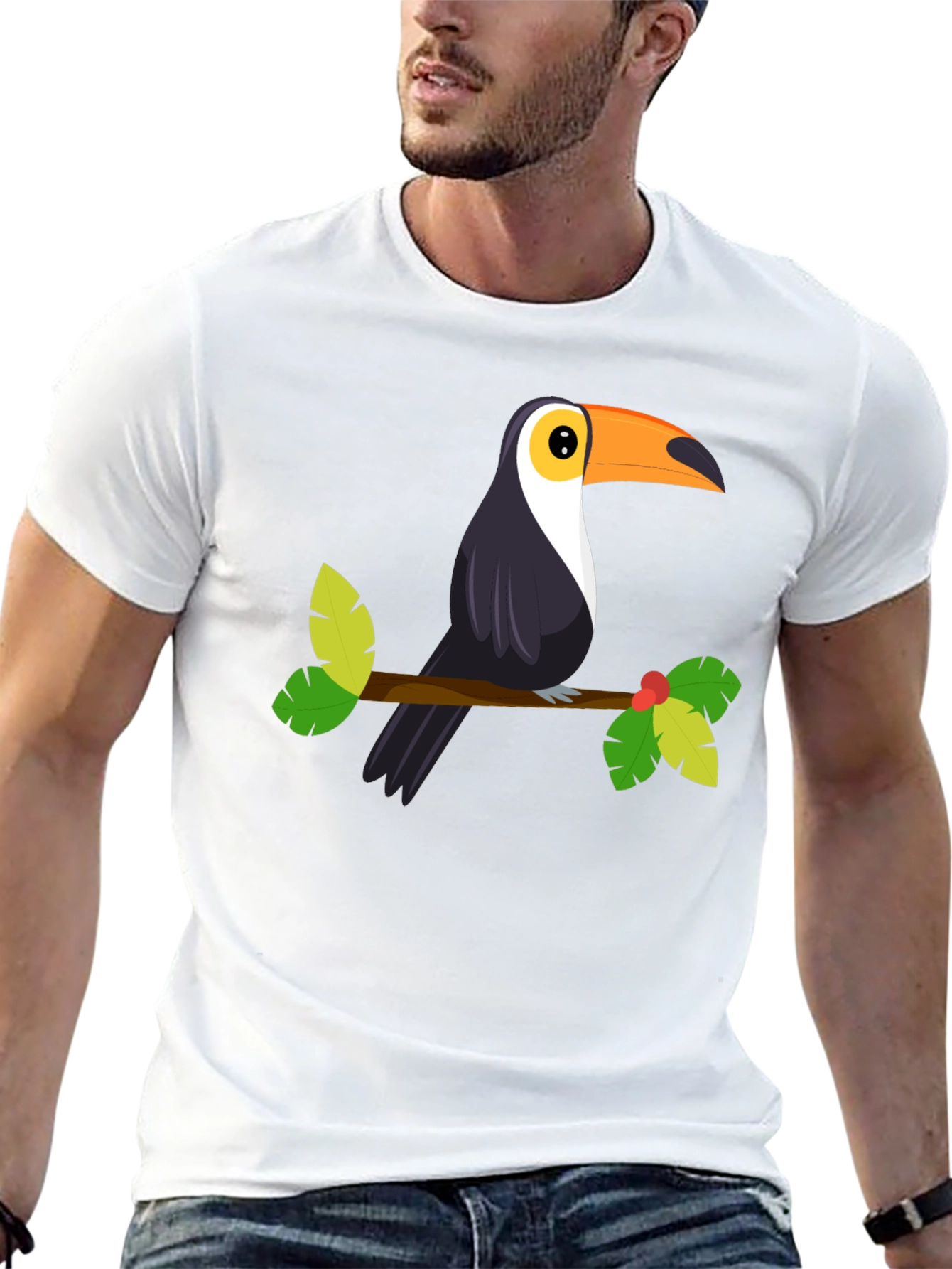 Toucan Graphic Tee - Tropical Bird Design