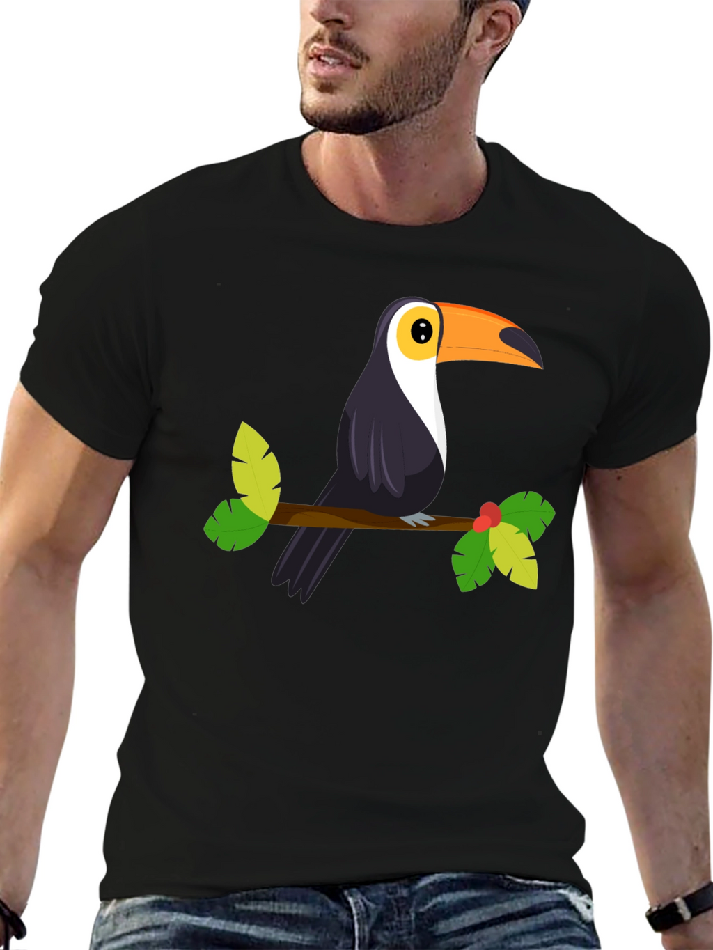 Toucan Graphic Tee - Tropical Bird Design