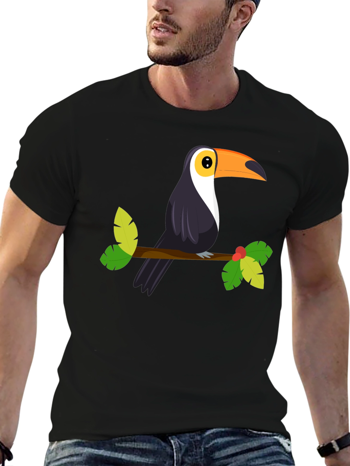 Toucan Graphic Tee - Tropical Bird Design