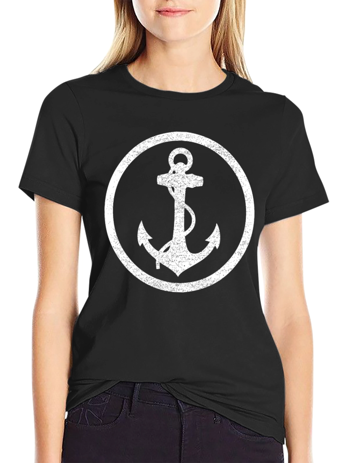 Nautical Anchor T-Shirt - Classic Black Tee