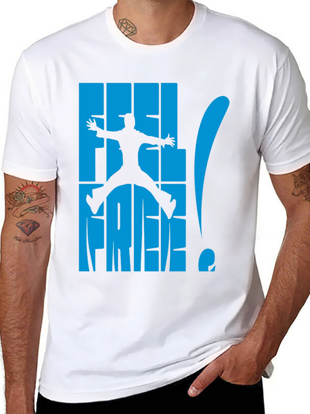 Feel Free Graphic Tee - Black Cotton T-Shirt