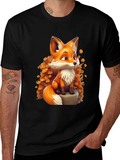 Cartoon Fox Graphic Tee - Stylish & Comfortable