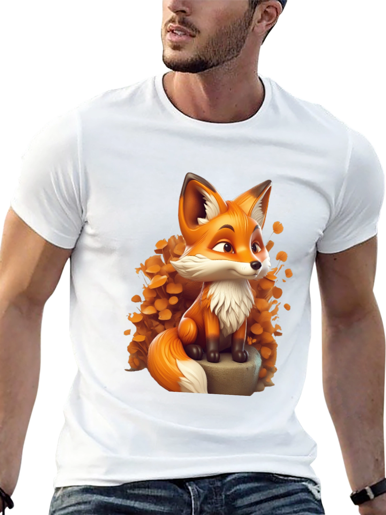 Cartoon Fox Graphic Tee - Stylish & Comfortable