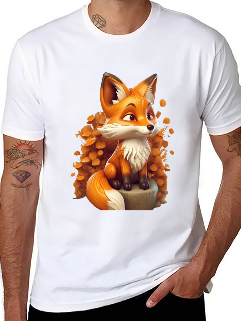 Cartoon Fox Graphic Tee - Stylish & Comfortable
