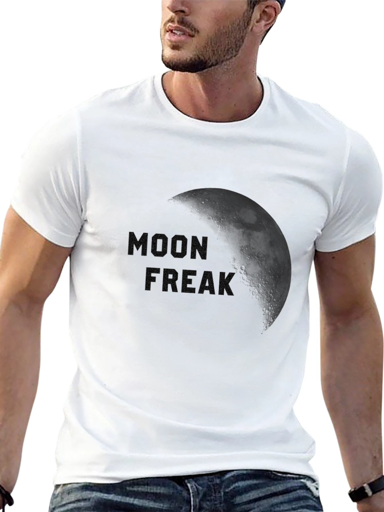 Moon Freak Graphic T-Shirt - Black Crew Neck Tee