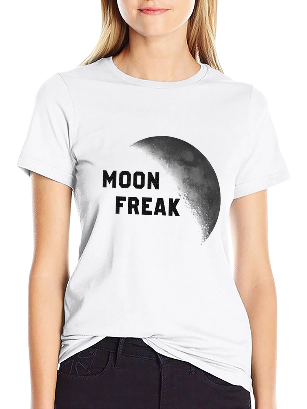 Moon Freak Graphic T-Shirt - Black Crew Neck Tee