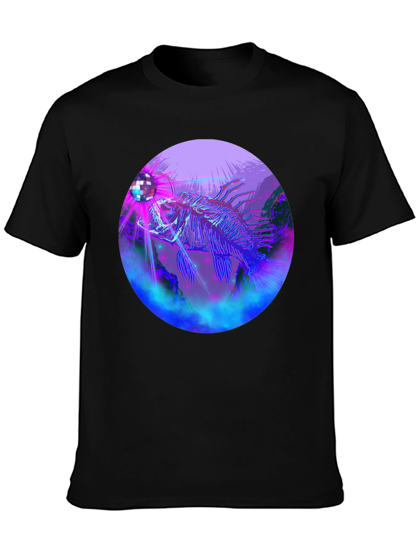 Neon Fish Disco Ball Graphic Tee