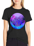 Neon Fish Disco Ball Graphic Tee