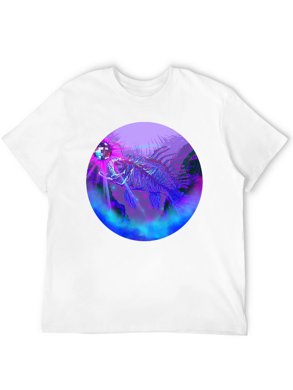 Neon Fish Disco Ball Graphic Tee