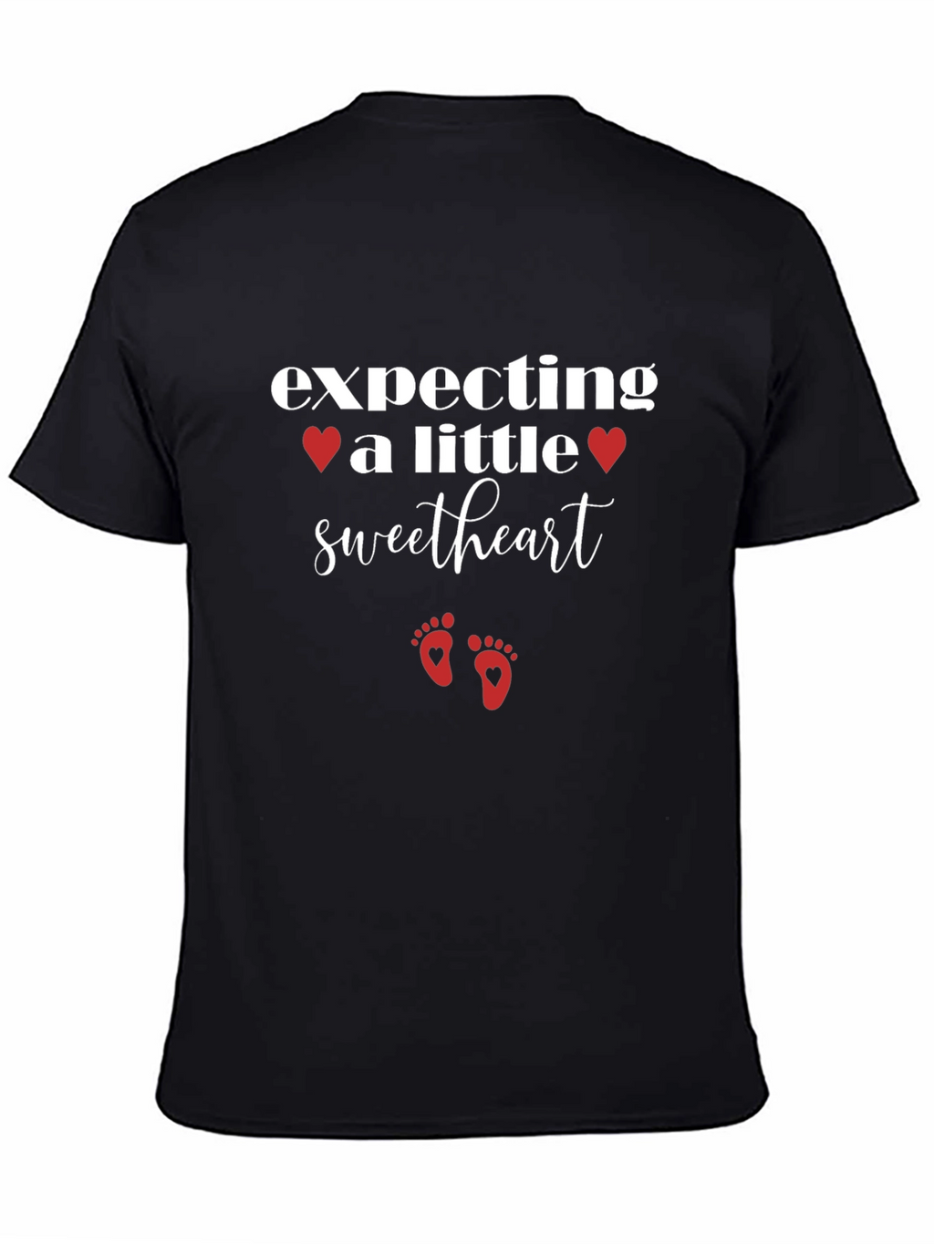 Expecting a Little Sweetheart Black T-Shirt