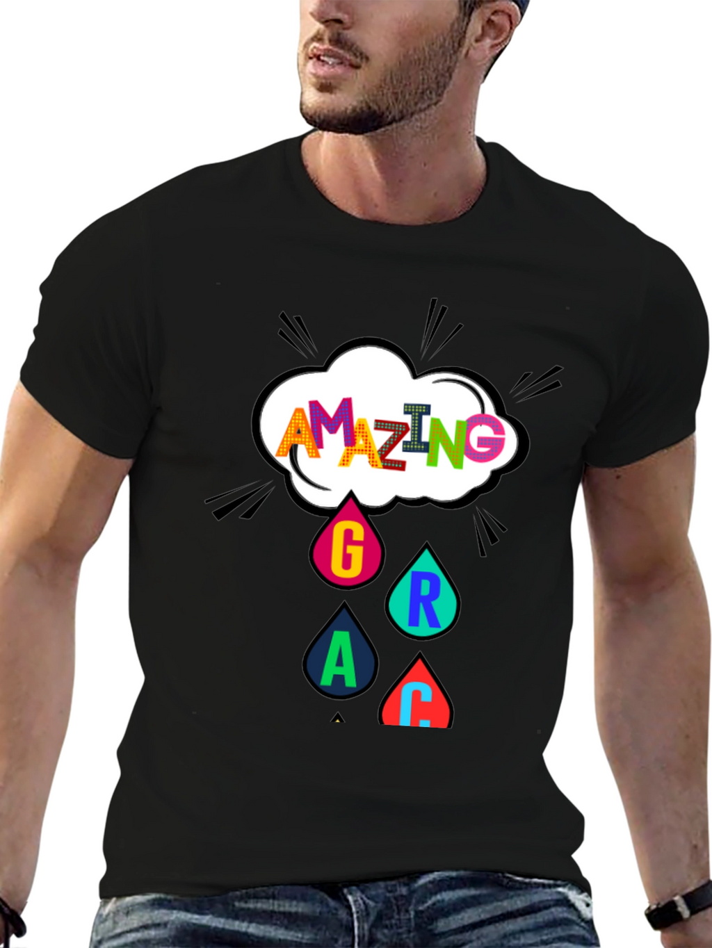 Amazing Grace Graphic Tee - Black