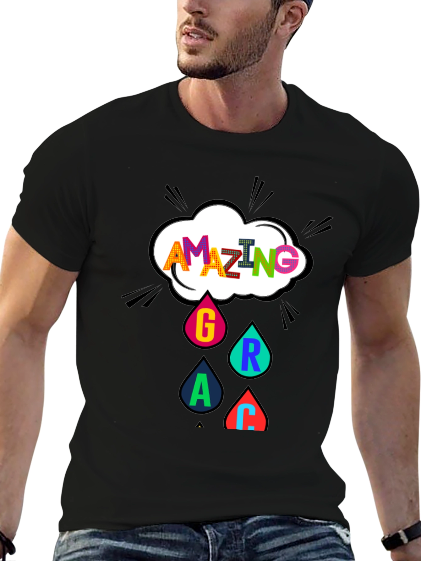 Amazing Grace Graphic Tee - Black