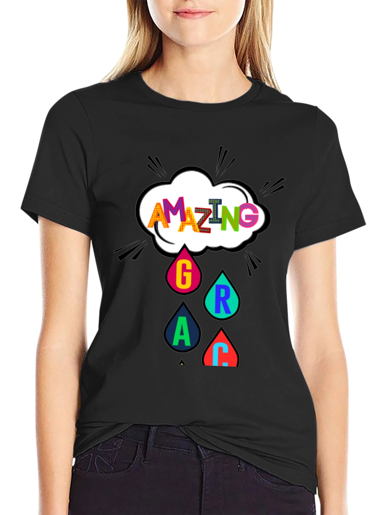 Amazing Grace Graphic Tee - Black