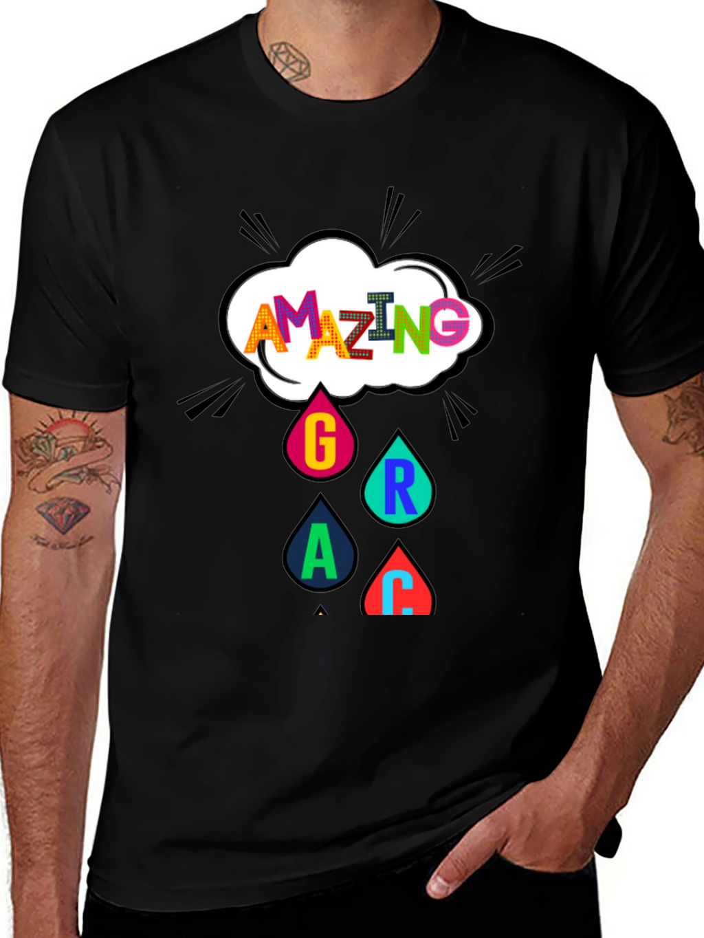 Amazing Grace Graphic Tee - Black