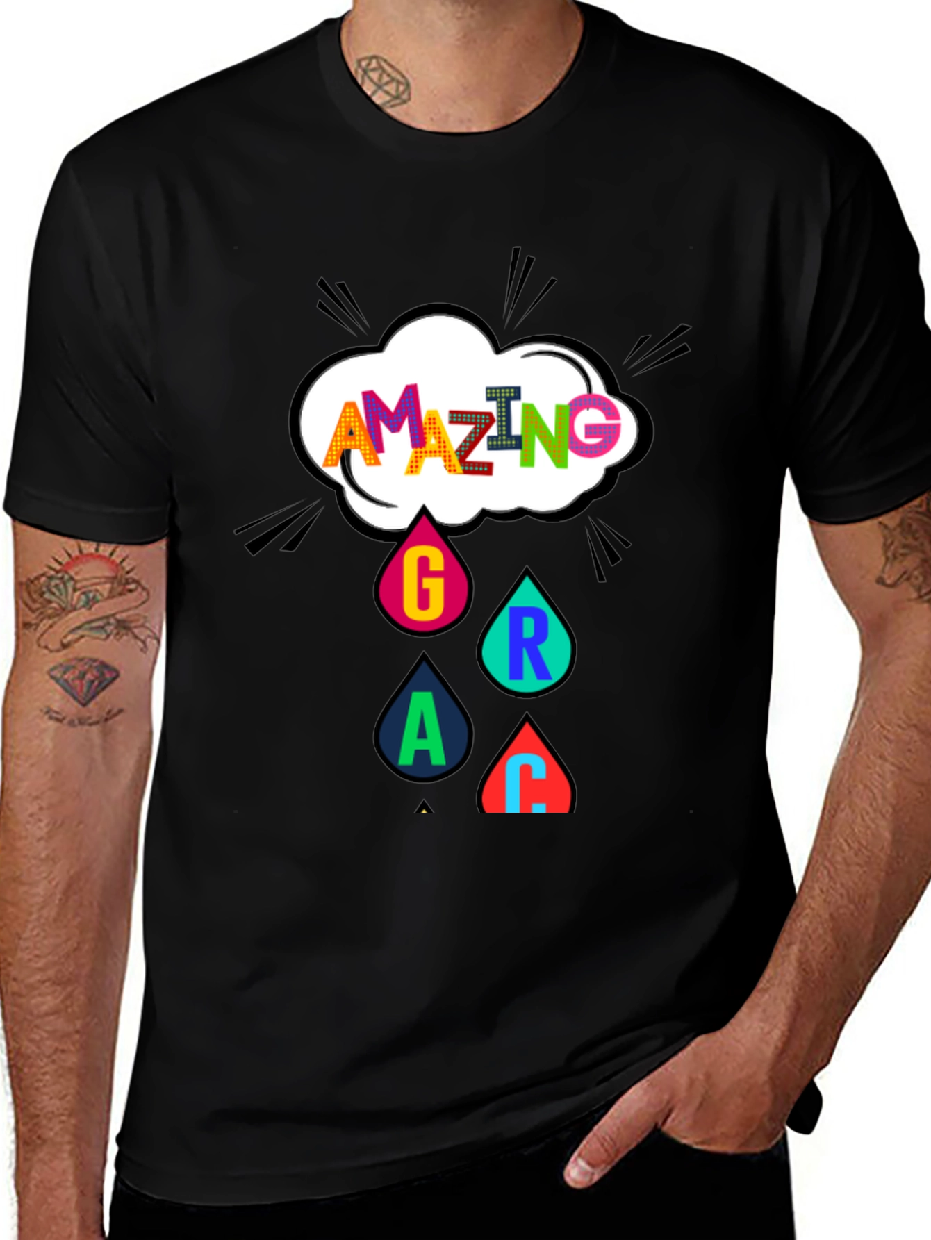 Amazing Grace Graphic Tee - Black
