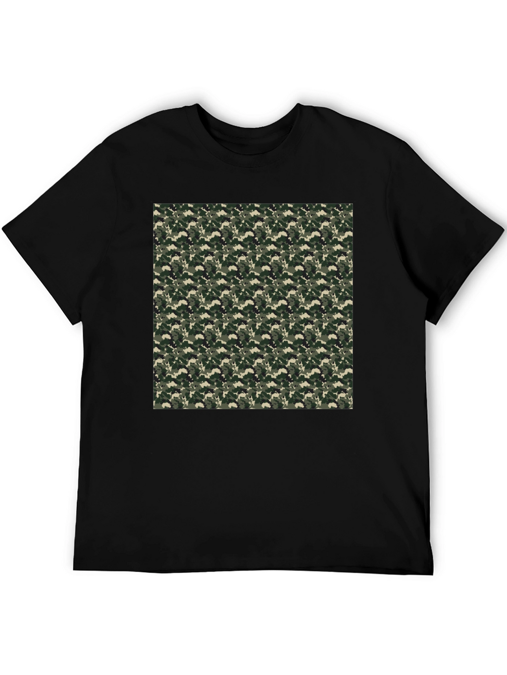 Camo Print Tee - Classic Black Casual Comfort