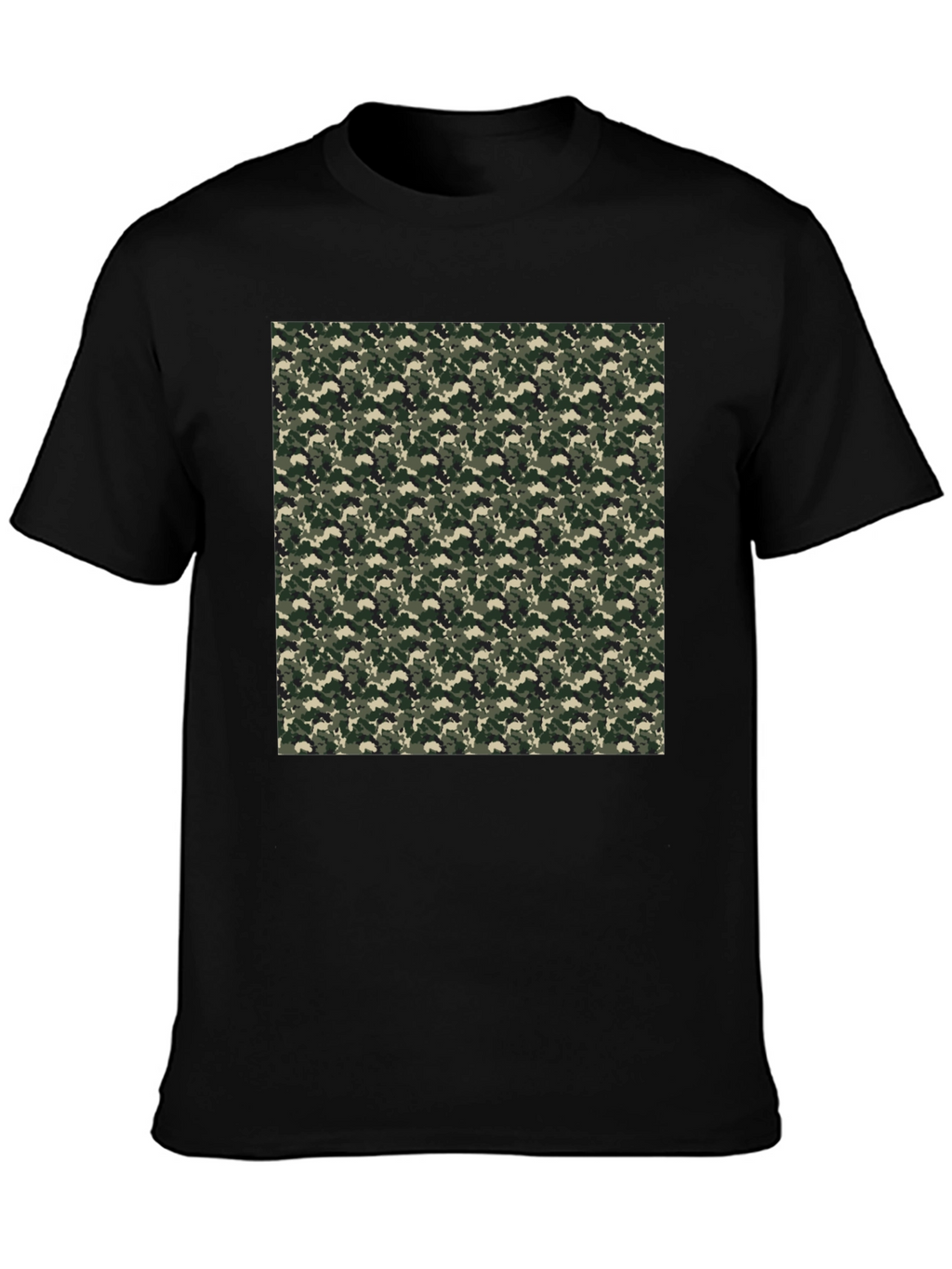 Camo Print Tee - Classic Black Casual Comfort