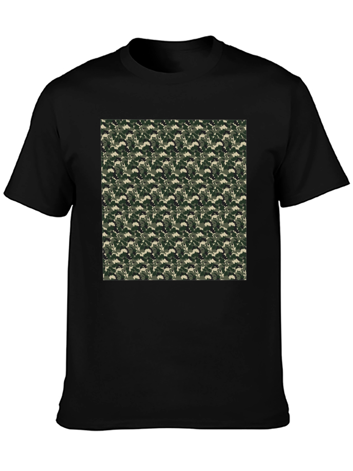 Camo Print Tee - Classic Black Casual Comfort