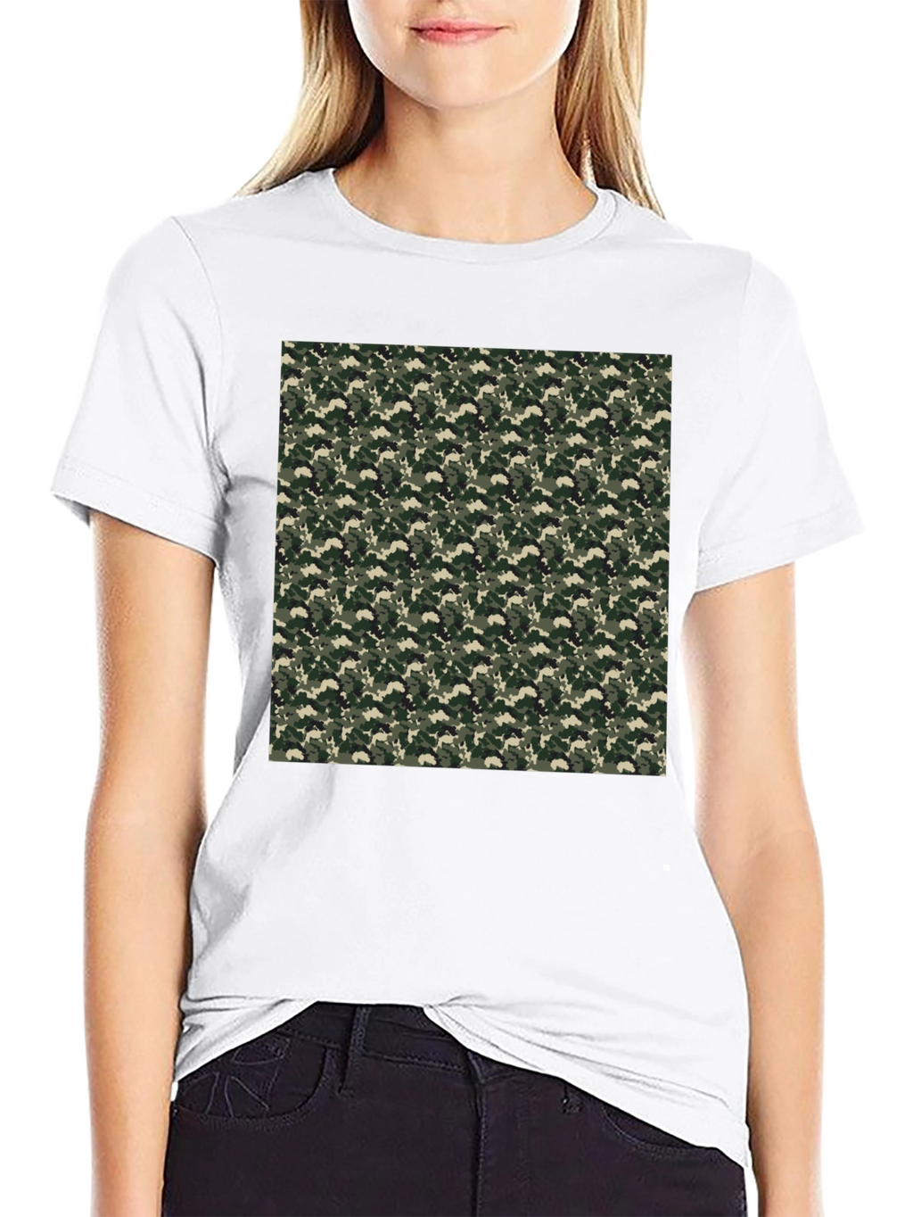 Camo Print Tee - Classic Black Casual Comfort