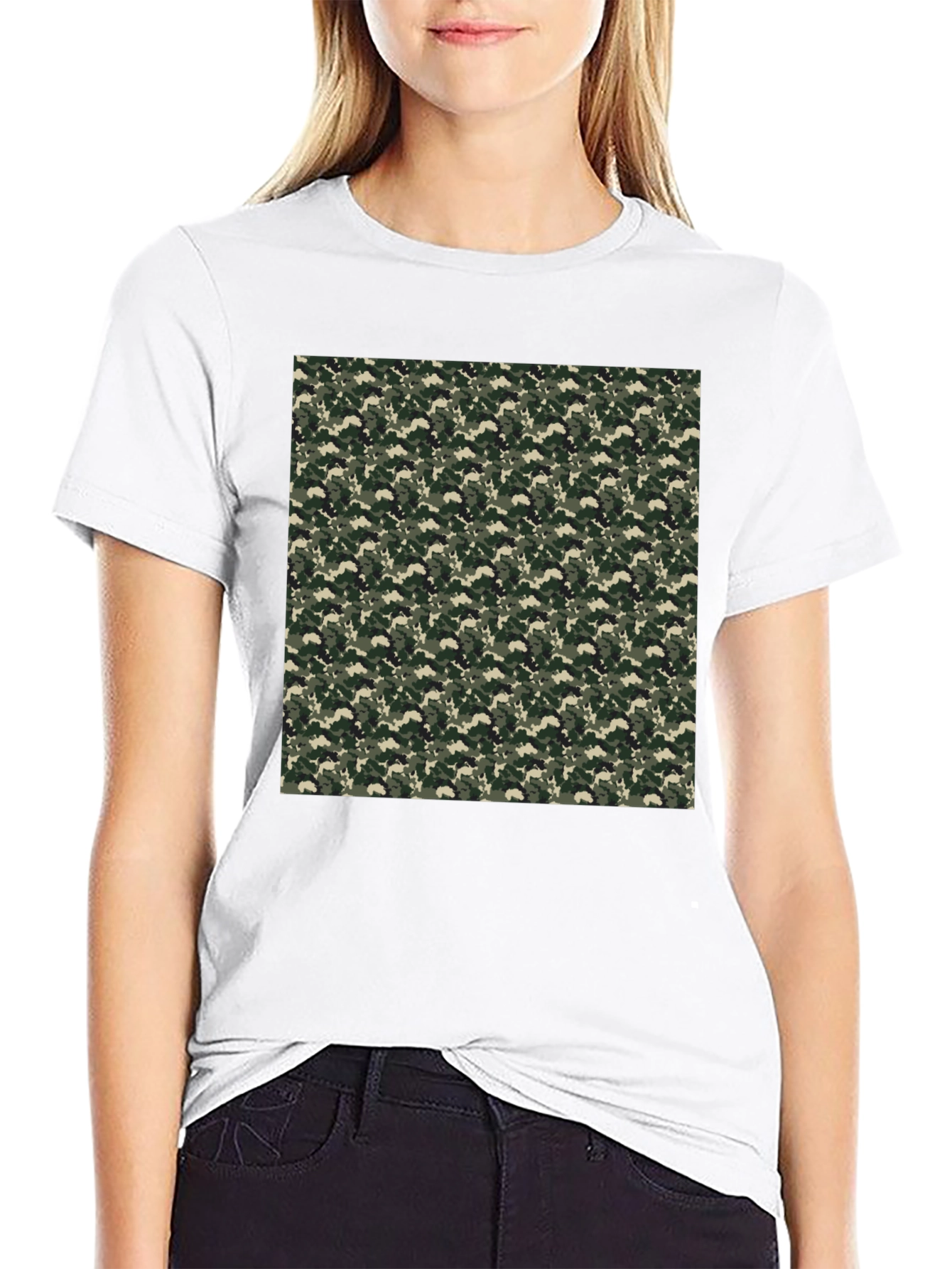 Camo Print Tee - Classic Black Casual Comfort