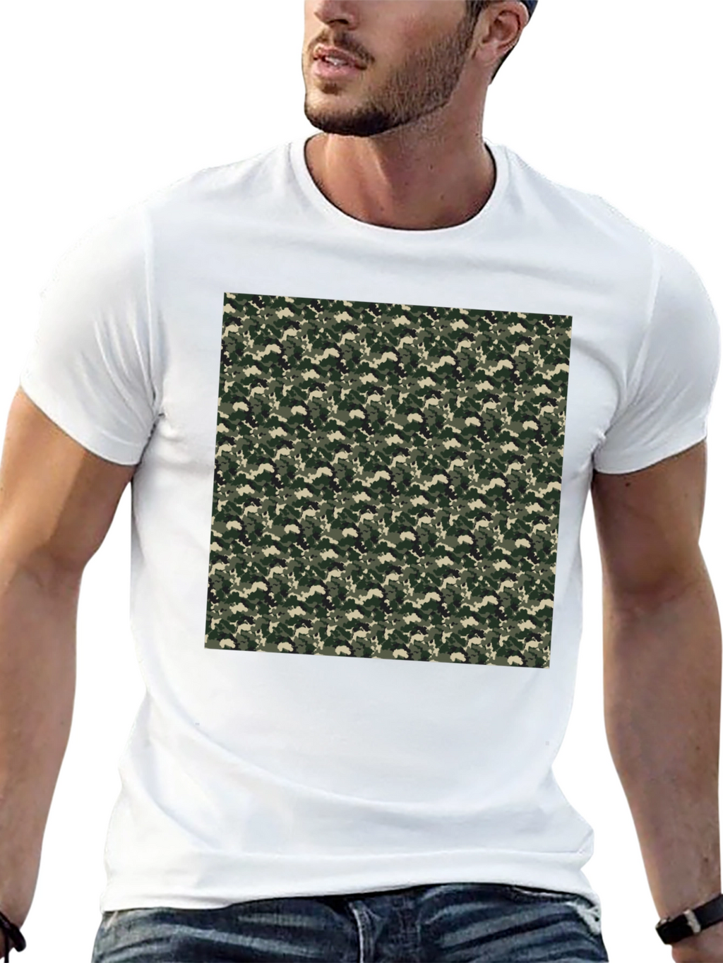 Camo Print Tee - Classic Black Casual Comfort