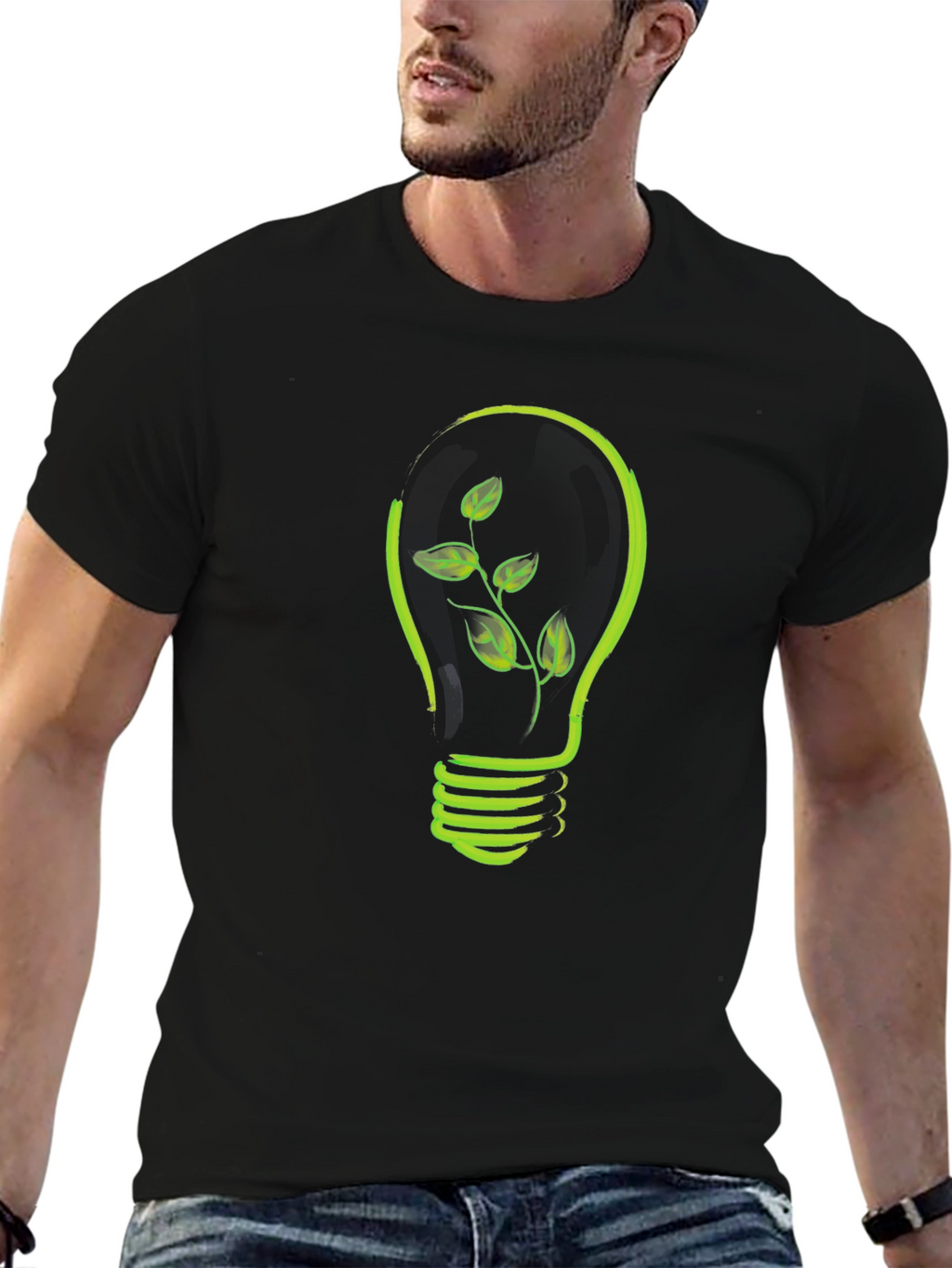Eco-Friendly Bulb Tee - Black