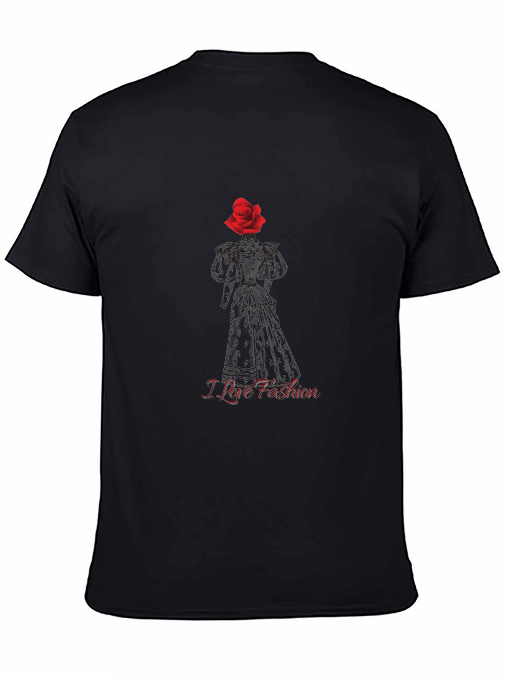 I Love Fashion Rose T-Shirt - Stylish Graphic Tee