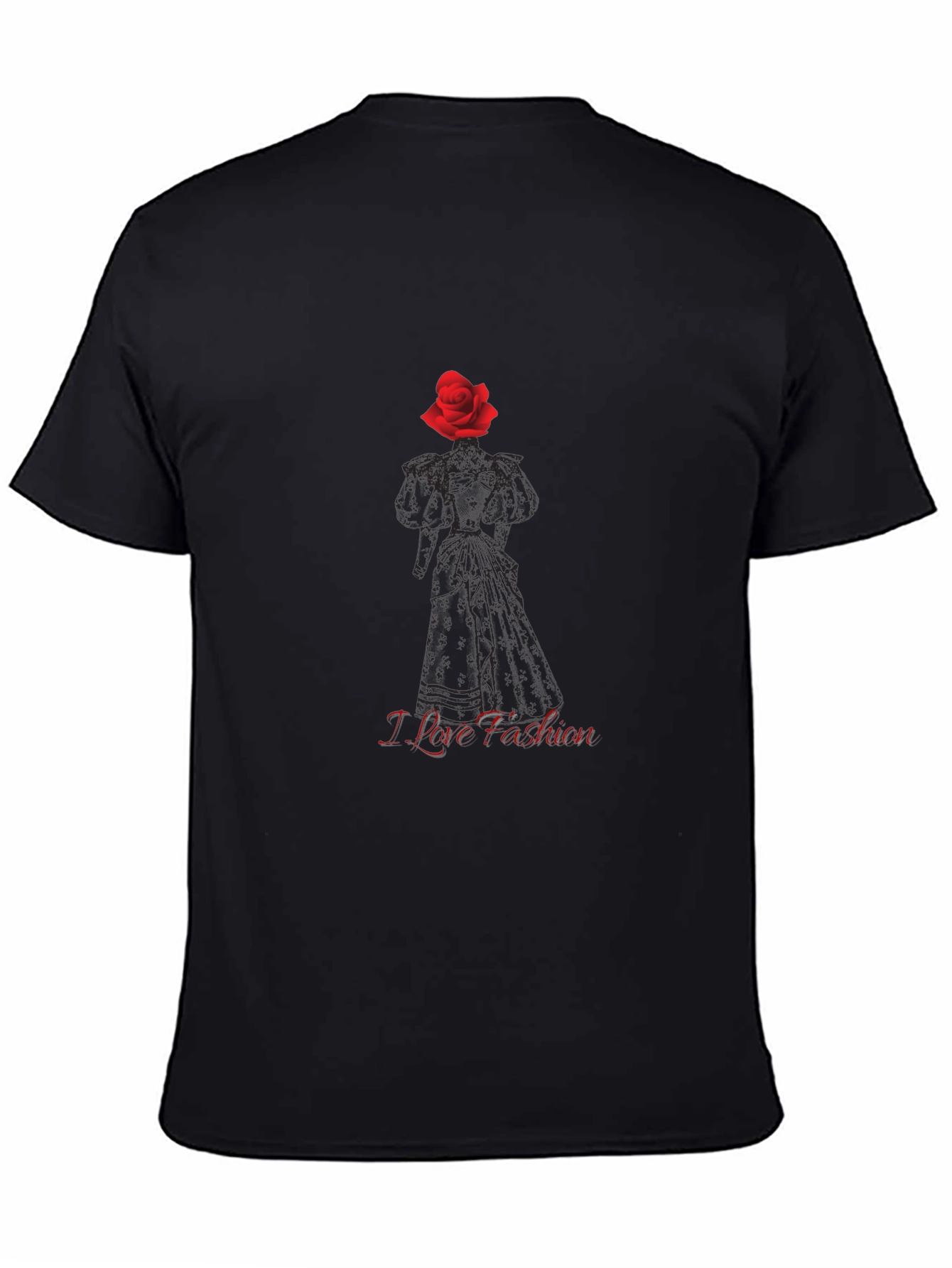 I Love Fashion Rose T-Shirt - Stylish Graphic Tee