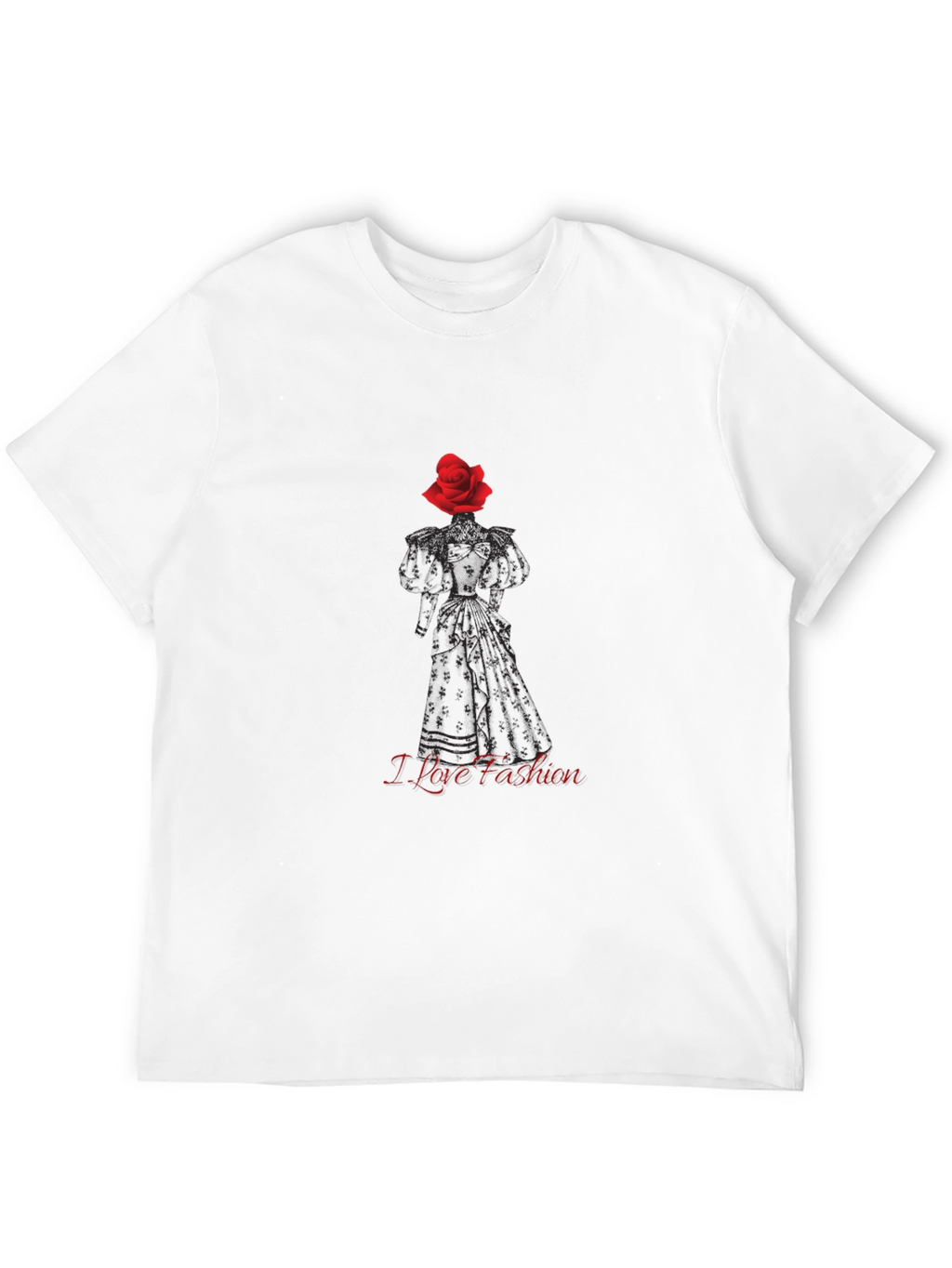 I Love Fashion Rose T-Shirt - Stylish Graphic Tee