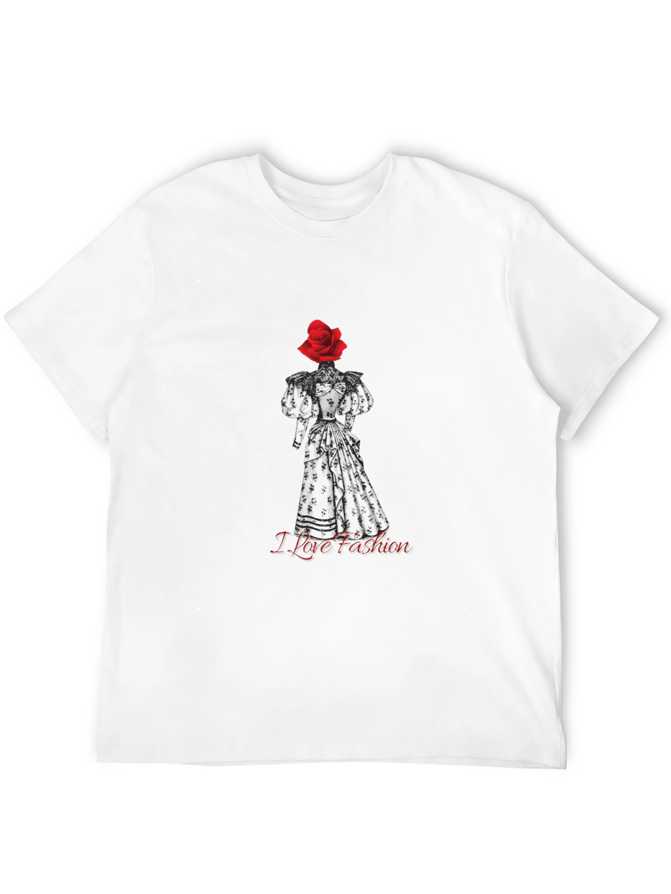 I Love Fashion Rose T-Shirt - Stylish Graphic Tee
